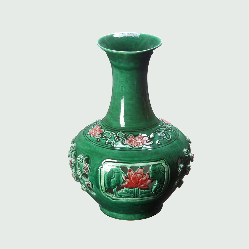 Glazed Ceramic Soap Dish with Flower Design